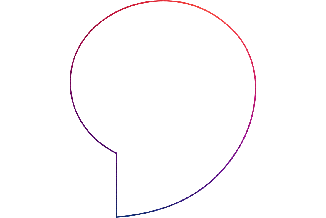 Vector illustration of a minimalist masonry wall shape with a smooth gradient outline from blue to red on a white background
